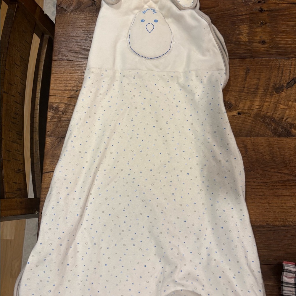 Nested Bean Cream Sleep Sack with Blue Star Print